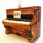 Pianino (brązowe) - szklana bombka ręcznie malowana - Made in Poland 11S53 Zebra Music