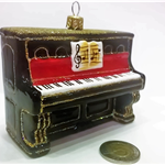 Pianino (czarne) - szklana bombka ręcznie malowana - Made in Poland 11S53BK Zebra Music