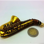 Saksofon - szklana bombka ręcznie malowana - Sax - Made in Poland 10S77 Zebra Music 
