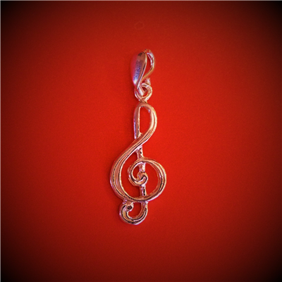 Klucz  wiolinowy - wisiorek na łańcuszek Srebro Pr.925 B009 Zebra Music