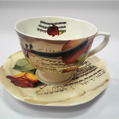 Filiżanka ze skrzypcami - porcelana - skrzypce - znakomity prezent dla muzyka