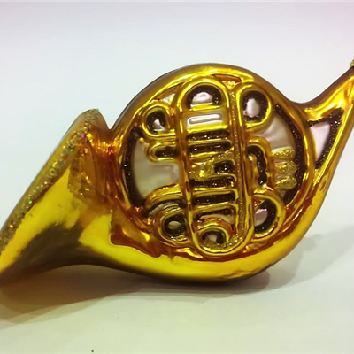 Waltornia - szklana bombka ręcznie malowana - French Horn - Made in Poland 12S57 Zebra Music