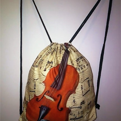 Plecak-Worek ze skrzypcami - skrzypce - PL02 Zebra Music - nadruk 3D