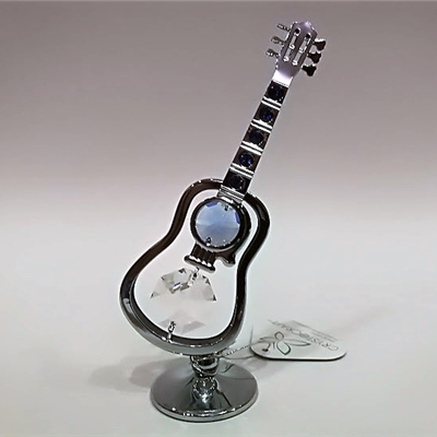 Gitara miniatura z kryształami Swarovskiego - ZEBRA Music - Swarovski 0332
