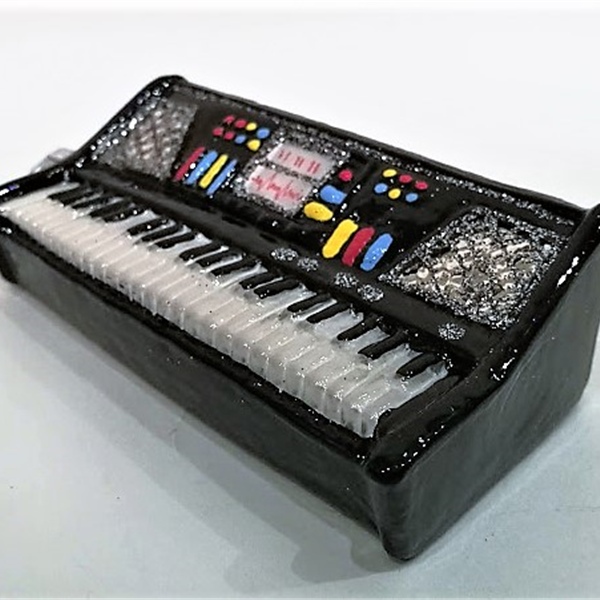 Syntezator - keyboard - szklana bombka ręcznie malowana - Made in Poland 00k03