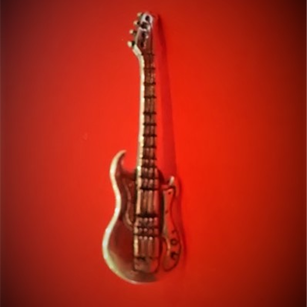 Gitara basowa - PREC - przypinka Srebro Pr.925 B061 Zebra Music