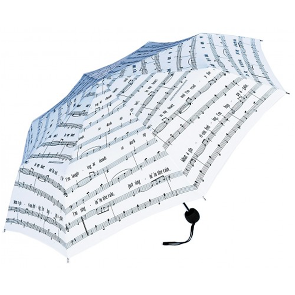 Muzyczna składana parasolka - SINGIN IN THE RAIN - biała - Zebra Music
