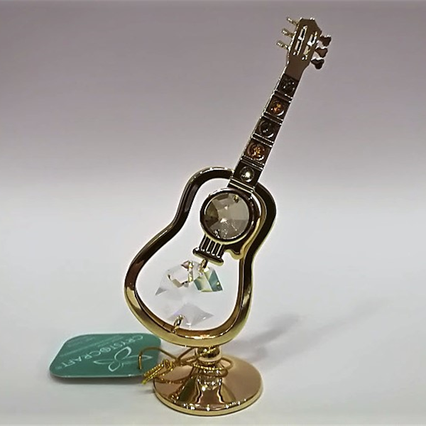Gitara miniatura z kryształami Swarovskiego - ZEBRA Music - Swarovski 0333